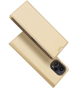 Auksinės spalvos atverčiamas dėklas Xiaomi Poco F5 5G telefonui "Dux Ducis Skin Pro"