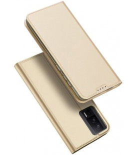 Auksinės spalvos atverčiamas dėklas Xiaomi Poco F5 Pro 5G telefonui "Dux Ducis Skin Pro"