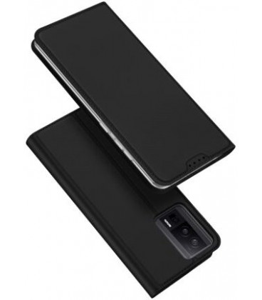Juodas atverčiamas dėklas Xiaomi Poco F5 Pro 5G telefonui "Dux Ducis Skin Pro"