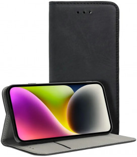 Juodas atverčiamas dėklas Xiaomi Redmi 12C / 11A / Poco C55 telefonui "Smart Magnetic"