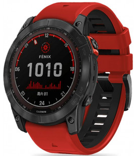 Raudona / juoda apyrankė Garmin Fenix 5 / 6 / 6 Pro / 7 laikrodžiui "Tech-Protect Iconband Pro"