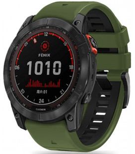 Žalia (Army) / juoda apyrankė Garmin Fenix 5 / 6 / 6 Pro / 7 laikrodžiui "Tech-Protect Iconband Pro"