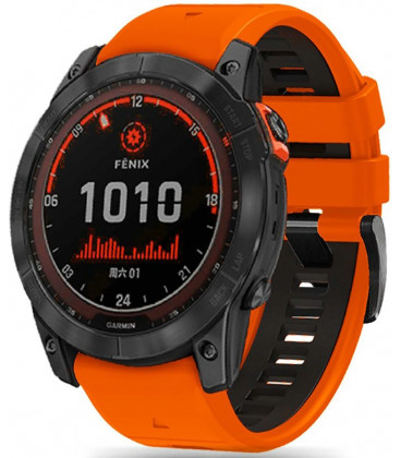 Oranžinė / juoda apyrankė Garmin Fenix 5 / 6 / 6 Pro / 7 laikrodžiui "Tech-Protect Iconband Pro"