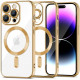 Auksinės spalvos / skaidrus dėklas Apple iPhone 15 Pro telefonui "Tech-Protect Magshine Magsafe"