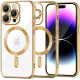 Auksinės spalvos / skaidrus dėklas Apple iPhone 15 Pro Max telefonui "Tech-Protect Magshine Magsafe"
