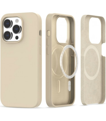 Smėlio spalvos dėklas Apple iPhone 14 Pro telefonui "Tech-Protect Silicone Magsafe"