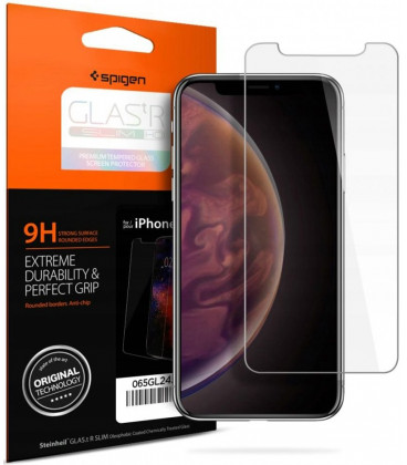 Apsauginis grūdintas stiklas Apple iPhone XR / 11 telefonui "Spigen Glas.TR Slim HD"
