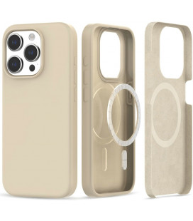 Smėlio spalvos dėklas Apple iPhone 15 Pro telefonui "Tech-Protect Silicone Magsafe"