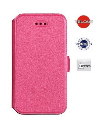 Rožinis atverčiamas dėklas LG Q6 telefonui "Telone Book Pocket"