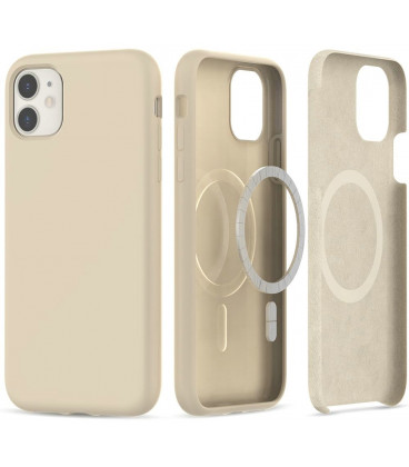 Smėlio spalvos dėklas Apple iPhone 11 telefonui "Tech-Protect Silicone Magsafe"