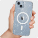 Skaidrus dėklas su blizgučiais Apple iPhone 15 telefonui "Tech-Protect Flexair Hybrid Magsafe Glitter"