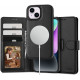 Juodas atverčiamas dėklas Apple Iphone 15 telefonui "Tech-Protect Wallet Magsafe"