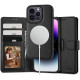 Juodas atverčiamas dėklas Apple Iphone 15 Pro telefonui "Tech-Protect Wallet Magsafe"