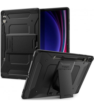 Juodas dėklas Samsung Galaxy Tab S9 Plus / S10 Plus 12.4 X810 / X816B / X826B planšetei "Spigen Tough Armor Pro"