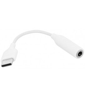Baltas ausinių adapteris Type C - 3.5mm (tinka su naujais Galaxy S20, S21, S22, S23 serijos telefonais)