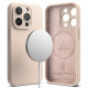 Smėlio spalvos (rožinis) dėklas Apple iPhone 15 Pro telefonui "Ringke Silicone Magnetic Magsafe"