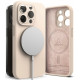 Smėlio spalvos (rožinis) dėklas Apple iPhone 15 Pro telefonui "Ringke Silicone Magnetic Magsafe"