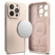 Smėlio spalvos (rožinis) dėklas Apple iPhone 15 Pro Max telefonui "Ringke Silicone Magnetic Magsafe"