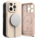 Smėlio spalvos (rožinis) dėklas Apple iPhone 15 Pro Max telefonui "Ringke Silicone Magnetic Magsafe"