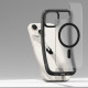 Juodas / matinis skaidrus dėklas Apple iPhone 15 telefonui "Ringke Fusion Bold Magnetic Magsafe"