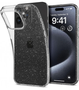 Skaidrus dėklas su blizgučiais Apple iPhone 15 Pro telefonui "Spigen Liquid Crystal Glitter"