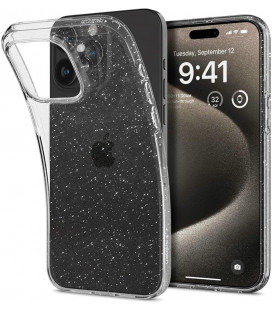 Skaidrus dėklas su blizgučiais Apple iPhone 15 Pro Max telefonui "Spigen Liquid Crystal Glitter"
