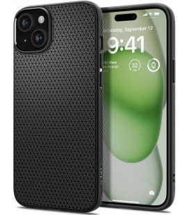 Matinis juodas dėklas Apple iPhone 15 Plus telefonui "Spigen Liquid Air"
