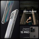 Skaidrus dėklas Apple iPhone 15 Pro telefonui "Spigen Ultra Hybrid"