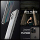 Matinis skaidrus dėklas Apple iPhone 15 Pro Max telefonui "Spigen Ultra Hybrid"