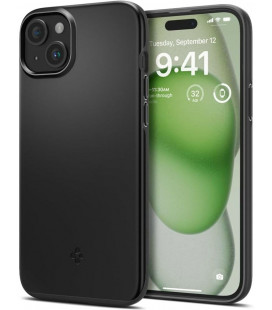 Juodas dėklas Apple iPhone 15 Plus telefonui "Spigen Thin Fit"