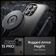 Matinis juodas dėklas Apple iPhone 15 Pro telefonui "Spigen Rugged Armor Mag Magsafe"