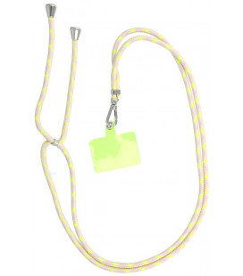 Pilkas / geltonas pakabukas telefonui reguliuojamo ilgio 165cm (kilpėje max 82.5cm) / ant peties arba kaklo "Swing"