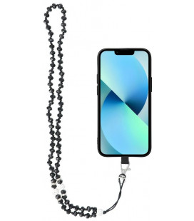 Juodas pakabukas telefonui 74cm (kilpėje max 37cm) / ant kaklo "Crystal Diamond"