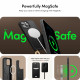 Juodas dėklas su dirželiu Apple iPhone 15 Pro telefonui "Spigen Cyrill Classic Charm MAG Magsafe"