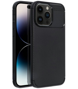 Juodas dėklas Apple iPhone 14 Pro Max telefonui "Carbon Premium"