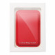 Raudonas Magsafe kortelių dėklas telefonams "Leather Mag Wallet"