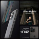 Matinis juodas dėklas Apple iPhone 15 Pro Max telefonui "Spigen Ultra Hybrid" PRO MAX FROST BLACK