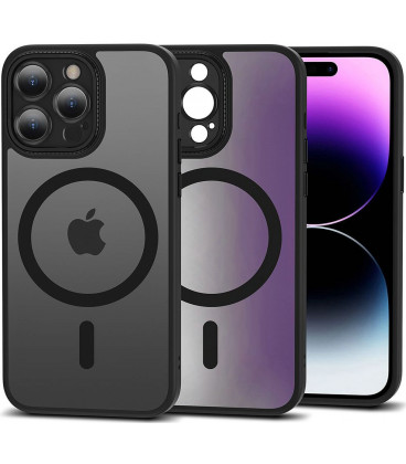 Matinis juodas dėklas Apple iPhone 15 Pro telefonui "Tech-Protect Magmat Cam+ Magsafe"
