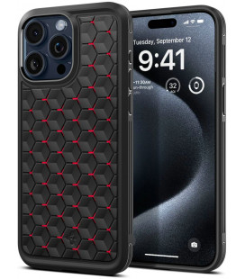 Juodas / raudonas dėklas Apple iPhone 15 Pro Max telefonui "Spigen Cryo Armor"