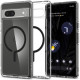 Skaidrus (Juodas) dėklas Google Pixel 7A telefonui "Spigen Ultra Hybrid Onetap Ring Magsafe"