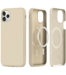 Smėlio spalvos dėklas Apple iPhone 11 Pro telefonui "Tech-Protect Silicone Magsafe"