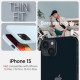 Šviesiai mėlynas dėklas Apple iPhone 15 telefonui "Spigen Thin Fit"