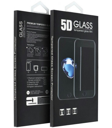 Juodas apsauginis grūdintas stiklas Apple iPhone 13 Pro Max telefonui "5D Full Glue"