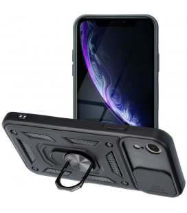 Juodas dėklas Apple iPhone XR telefonui "Slide Camera Armor"