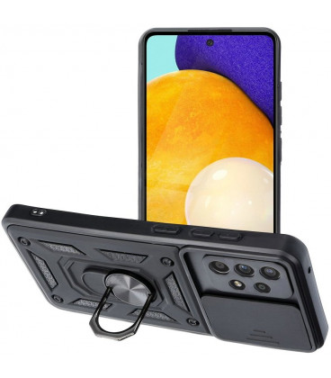 Juodas dėklas Samsung Galaxy A52 / A52 5G / A52s 5G telefonui "Slide Camera Armor"