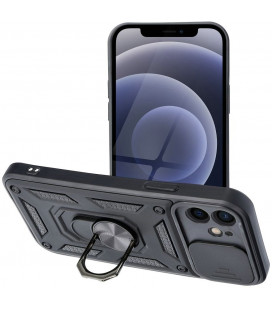 Juodas dėklas Apple iPhone 12 telefonui "Slide Camera Armor"