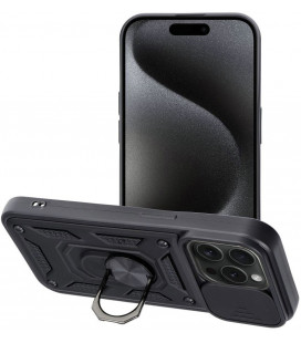 Juodas dėklas Apple iPhone 15 Pro telefonui "Slide Camera Armor"