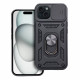 Juodas dėklas Apple iPhone 15 telefonui "Slide Camera Armor"