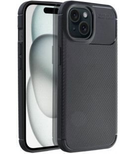 Juodas dėklas Apple iPhone 15 telefonui "Carbon Premium"