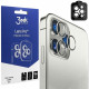 Sidabrinės spalvos kameros apsauga Apple iPhone 15 Pro telefonui "3MK Lens Pro"